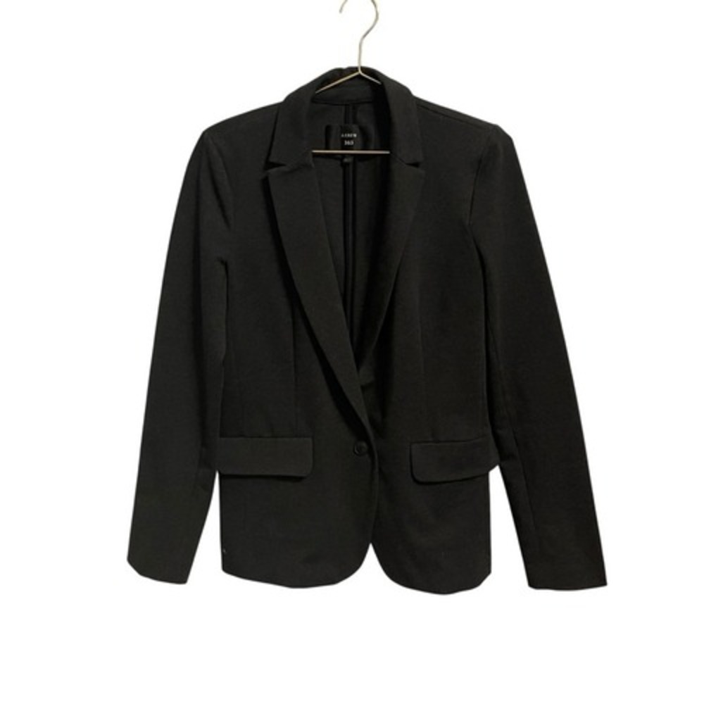 J.Crew 365 Womens Knit Blazer Charcoal Grey Single Button Jacket Size 10T